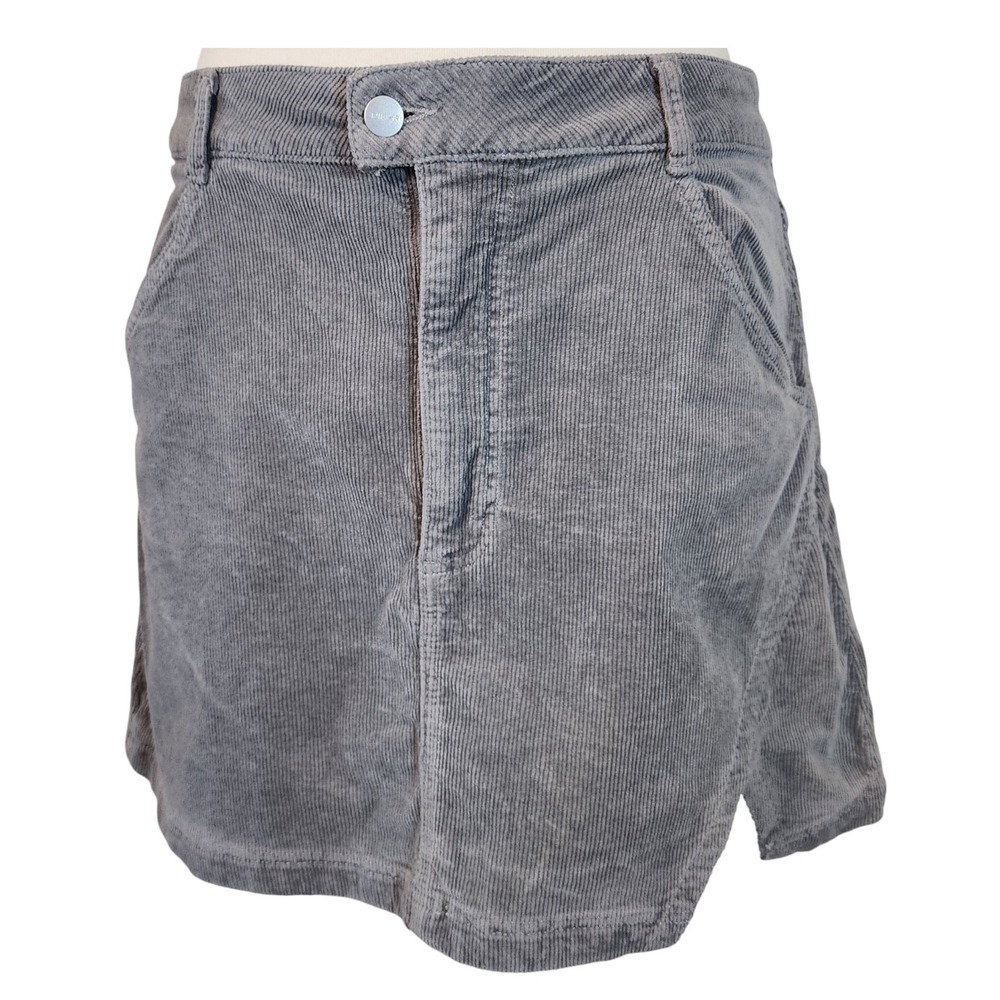 PILCRO Corduroy Stretch Skirt - Women's Petite 14P - Gray with‎ Pockets